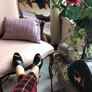 Black backless heels